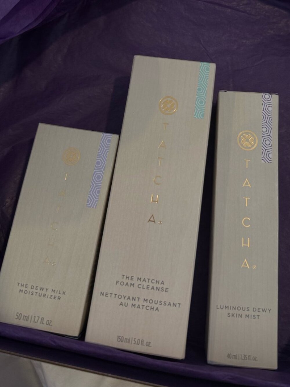 TATCHA Matcha Foam Cleanse, Skin Mist, Milk Moisturizer - Bundle!